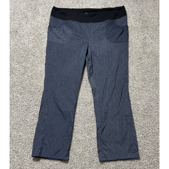 PrAna Womens Plus Size 3X Stretchy Heathered Gray Pull-On Pants With Pockets - Picture 2 of 11